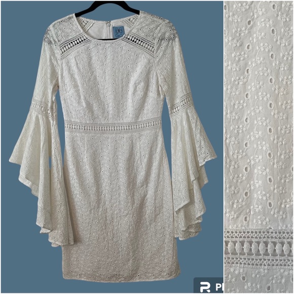 CeCe White Eyelet Cotton Dress - Picture 1 of 8